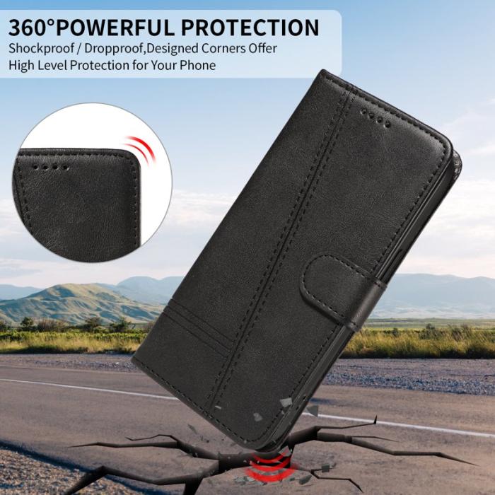 OEM - T-Shape Samsung Galaxy S26 Ultra Fodral Läder Ställ - Svart