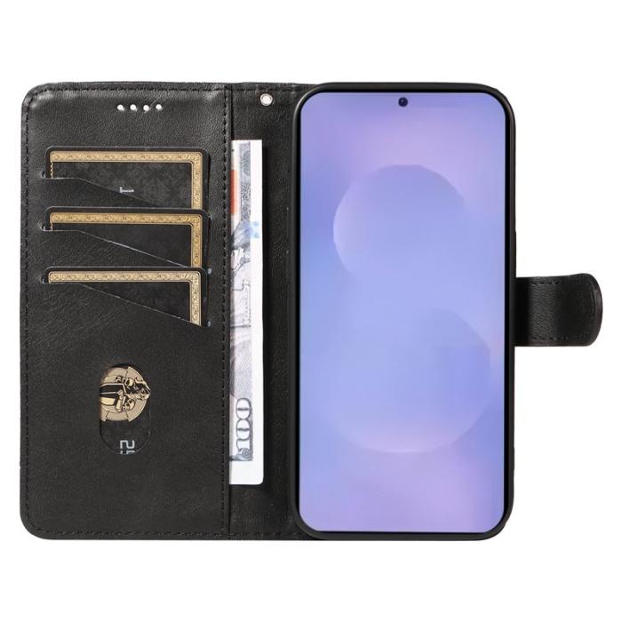 OEM - T-Shape Samsung Galaxy S26 Plus Plånboksfodral Konstläder Ställ - Svart