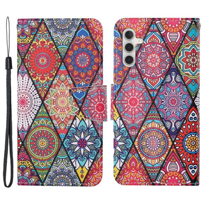 OEM - Totem Samsung Galaxy A55 5G Plånboksfodral Konstläder Mönster - Rhombus