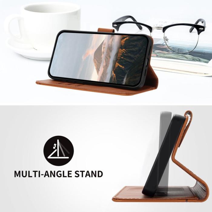 OEM - Triangle Samsung Galaxy A55 5G Skal Äkta Läder - Kaffe