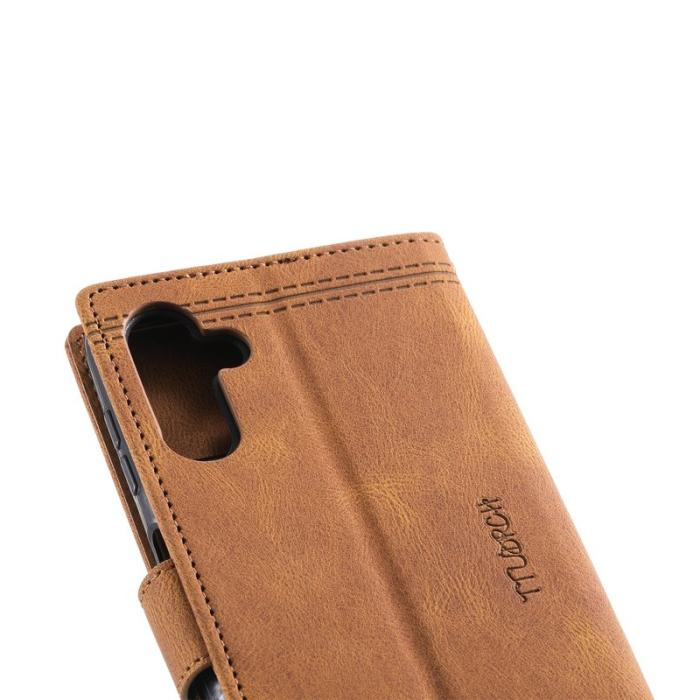 TTUDRCH - TTUDRCH Samsung Galaxy A37 Plånboksfodral Konstläder RFID Skydd - Brun