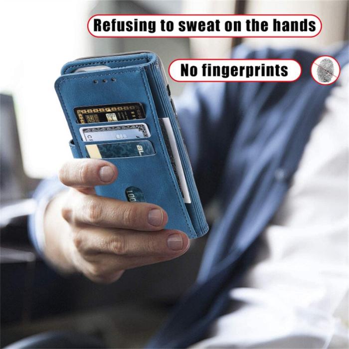 TTUDRCH - TTUDRCH Samsung Galaxy A57 Plånboksfodral Konstläder RFID Skydd - Blå