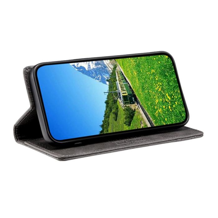 TTUDRCH - TTUDRCH Samsung Galaxy A57 Plånboksfodral Konstläder RFID Skydd - Grå