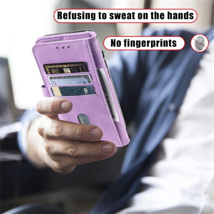 TTUDRCH - TTUDRCH Samsung Galaxy A57 Plånboksfodral Konstläder RFID Skydd - Lila