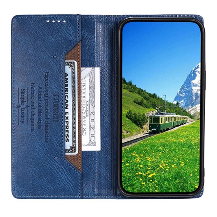 OEM - TTUDRCH Samsung Galaxy S26 Plus Plånboksfodral Konstläder RFID Skydd - Blå