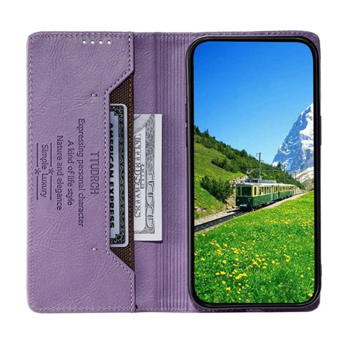 TTUDRCH - TTUDRCH Samsung Galaxy S26+ Plånboksfodral Konstläder RFID Skydd - Lila