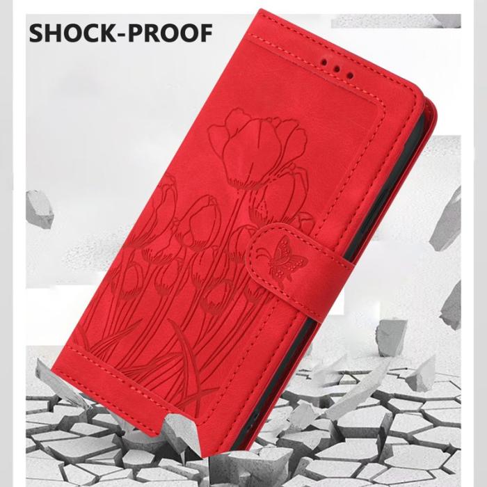 OEM - Tulip Samsung Galaxy A37 Fodral Konstläder - Röd