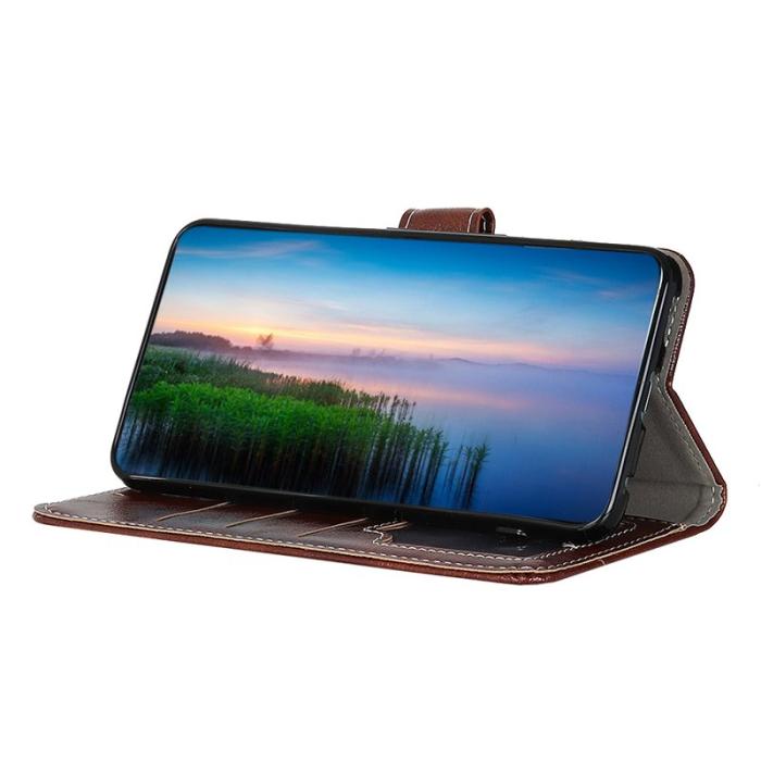 OEM - Vintage Crazy Horse Samsung Galaxy A55 5G Skal Konstläder - Brun