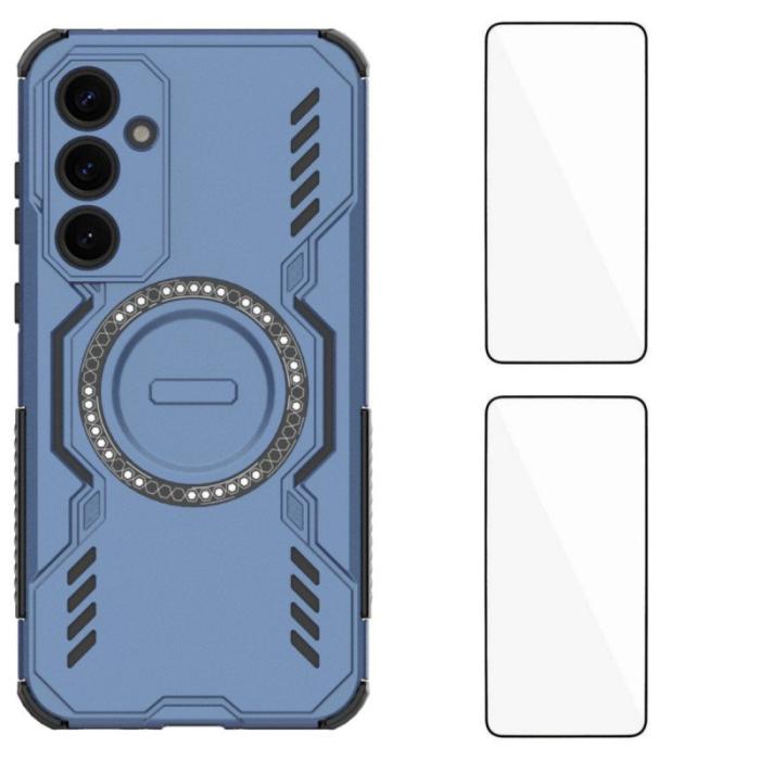 WANLONFENG - WANLONFENG Samsung Galaxy A35 5G Skal PC TPU DJ Serie - Blå