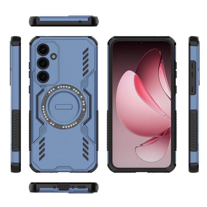 WANLONFENG - WANLONFENG Samsung Galaxy A35 5G Skal PC TPU DJ Serie - Blå