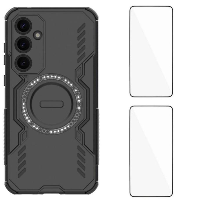 WANLONFENG - WANLONFENG Samsung Galaxy A35 5G Skal PC TPU DJ Series - Svart