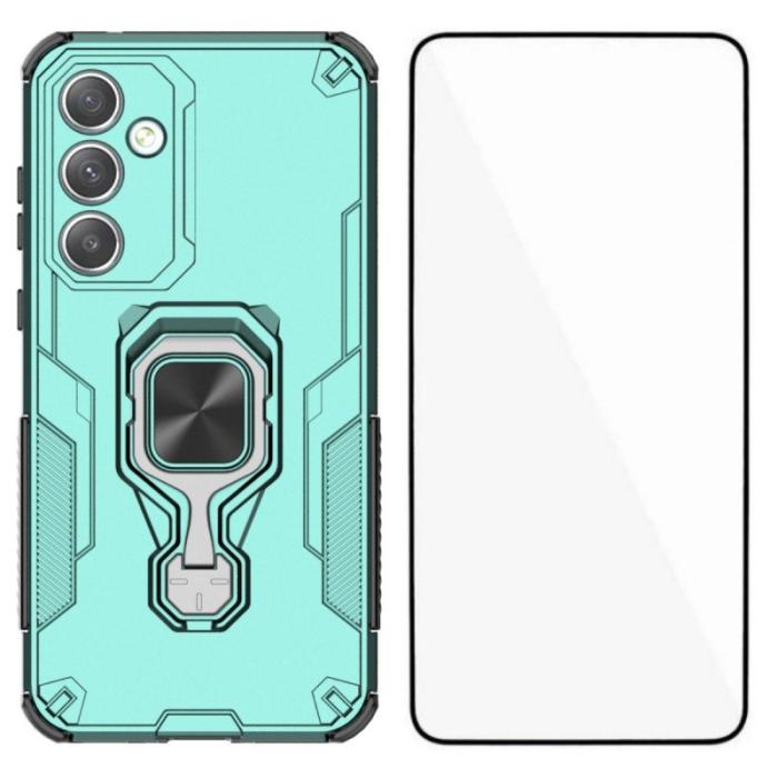 WANLONFENG - WANLONFENG Samsung Galaxy A35 5G Skal Plast Kickstand - Grön