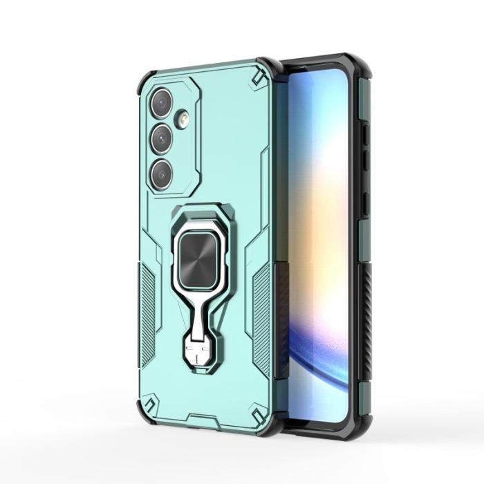 WANLONFENG - WANLONFENG Samsung Galaxy A35 5G Skal Plast Kickstand - Grön