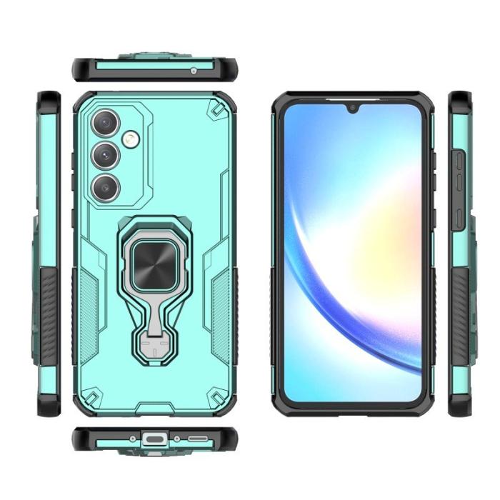 WANLONFENG - WANLONFENG Samsung Galaxy A35 5G Skal Plast Kickstand - Grön