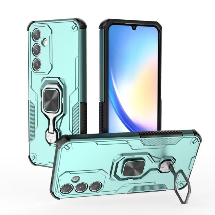 WANLONFENG - WANLONFENG Samsung Galaxy A35 5G Skal Plast Kickstand - Grön