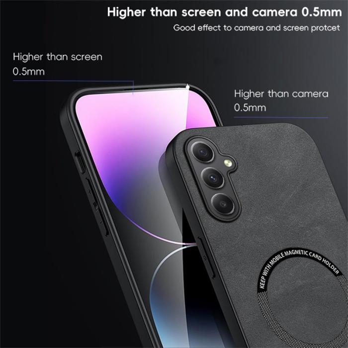 WANLONFENG - WANLONFENG Samsung Galaxy A35 5G Skal PU + TPU YBP Serie - Grå