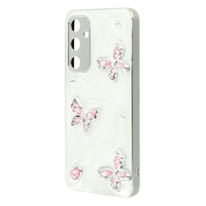 WANLONFENG - WANLONFENG Samsung Galaxy A35 5G Skal TPU + Akryl - Rosa Fjäril