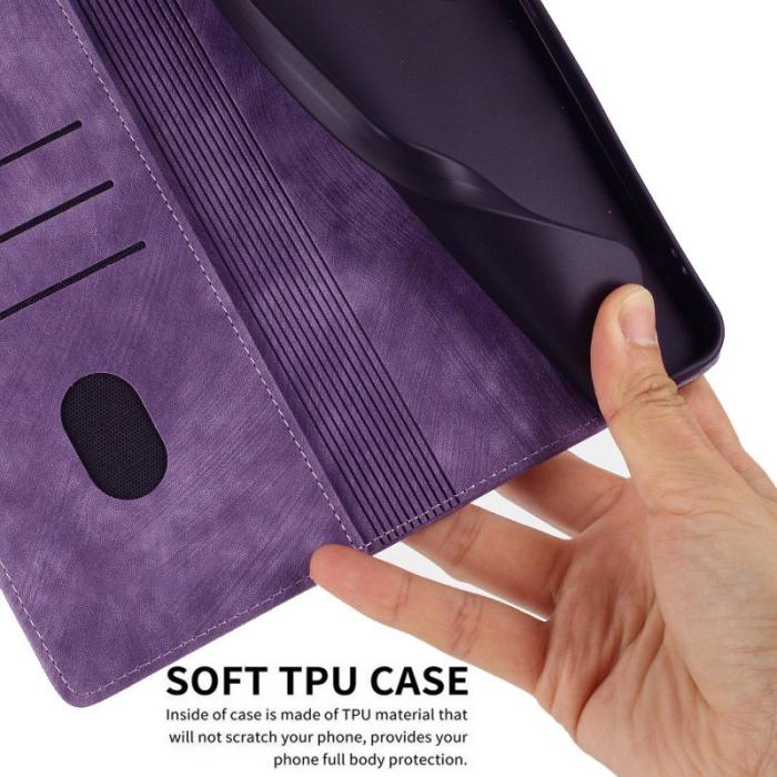 WANLONFENG - WANLONFENG Samsung Galaxy A55 5G Skal Mandala Äkta Läder - Lila