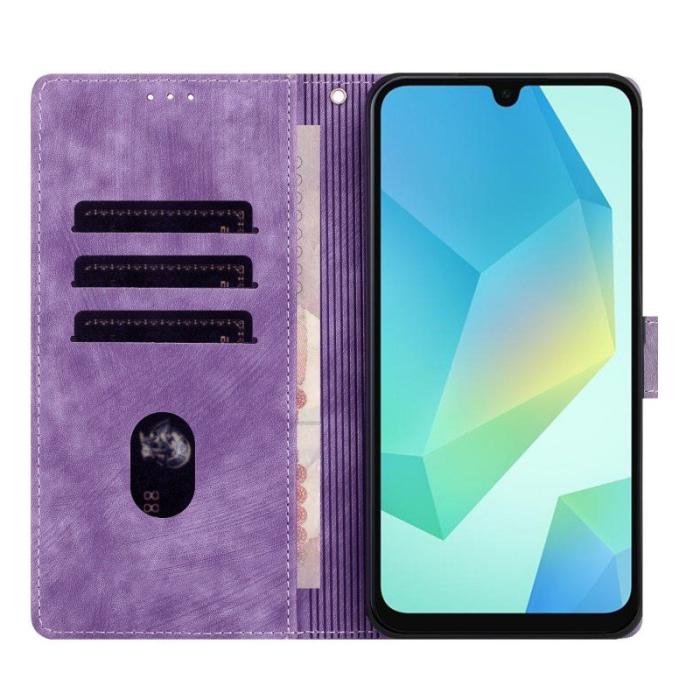 WANLONFENG - WANLONFENG Samsung Galaxy A55 5G Skal Mandala Äkta Läder - Lila