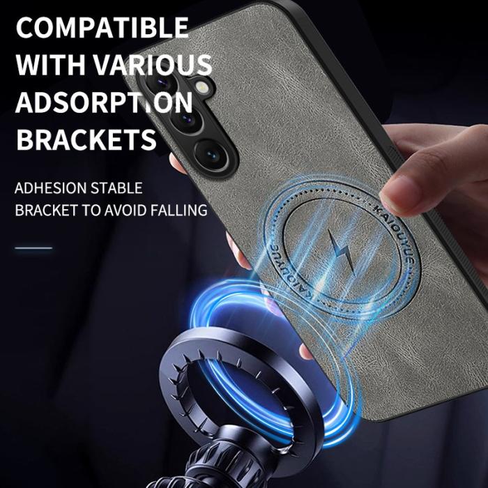 WANLONFENG - WANLONFENG Samsung Galaxy A55 5G Skal Nappa Textur Plast - Brun