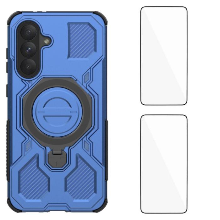 WANLONFENG - WANLONFENG Samsung Galaxy A55 5G Skal PC TPU KJ Serie - Blå