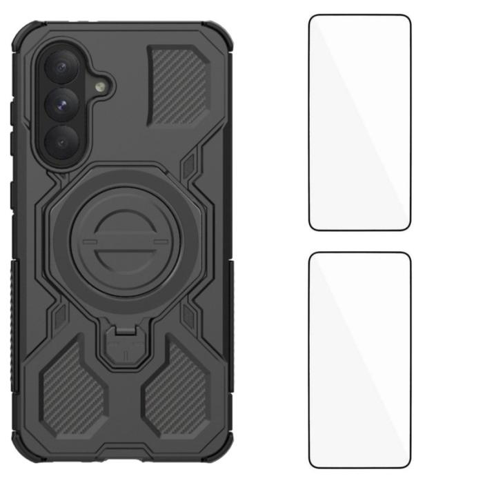 WANLONFENG - WANLONFENG Samsung Galaxy A55 5G Skal PC TPU KJ Serie - Svart