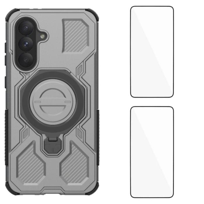 WANLONFENG - WANLONFENG Samsung Galaxy A55 5G Skal PC TPU KJ Series - Grå