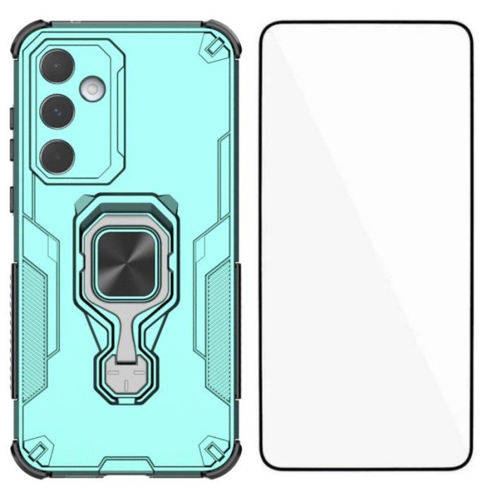 WANLONFENG - WANLONFENG Samsung Galaxy A55 5G Skal Plast Kickstand - Grön