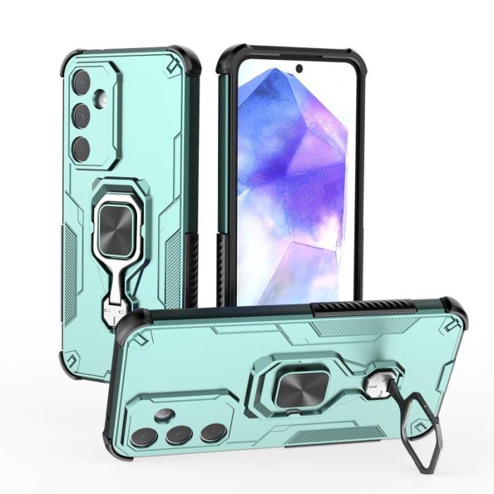 WANLONFENG - WANLONFENG Samsung Galaxy A55 5G Skal Plast Kickstand - Grön