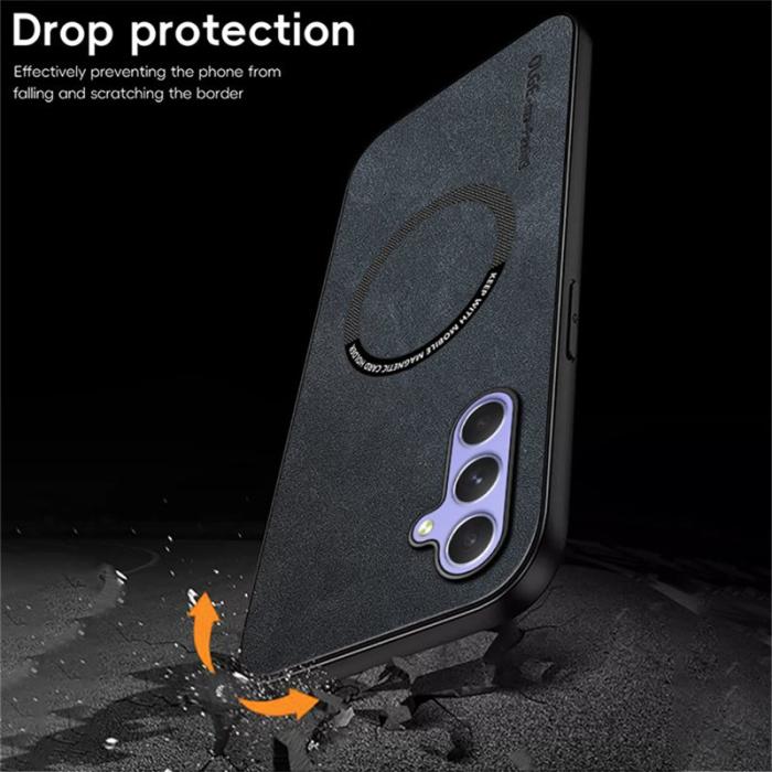 WANLONFENG - WANLONFENG Samsung Galaxy A55 5G Skal PU Läder + TPU - Blå