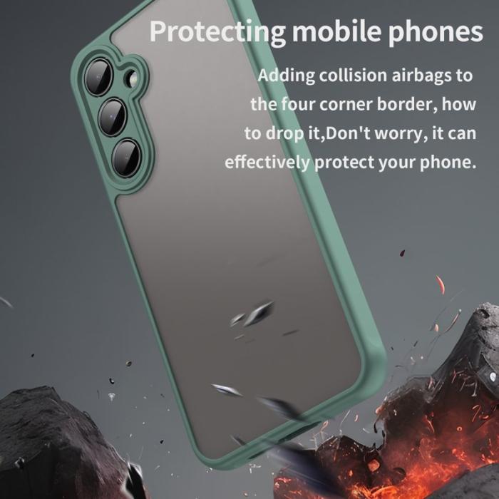 WANLONFENG - WANLONFENG Samsung Galaxy A55 5G Skal TPU FD Series - Grön