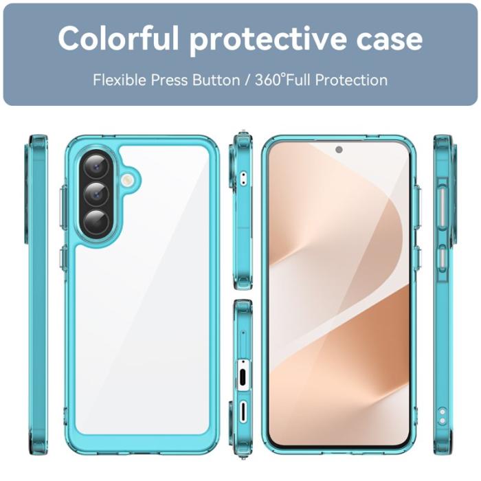 WANLONFENG - WANLONFENG Samsung Galaxy A57 Mobilskal TPU Akryl Skydd - Transparent Blå