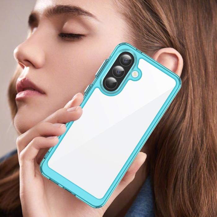 WANLONFENG - WANLONFENG Samsung Galaxy A57 Mobilskal TPU Akryl Skydd - Transparent Blå