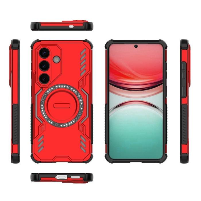 WANLONFENG - WANLONFENG Samsung Galaxy S26 Plus Mobilskal PC TPU DJ Series - Röd