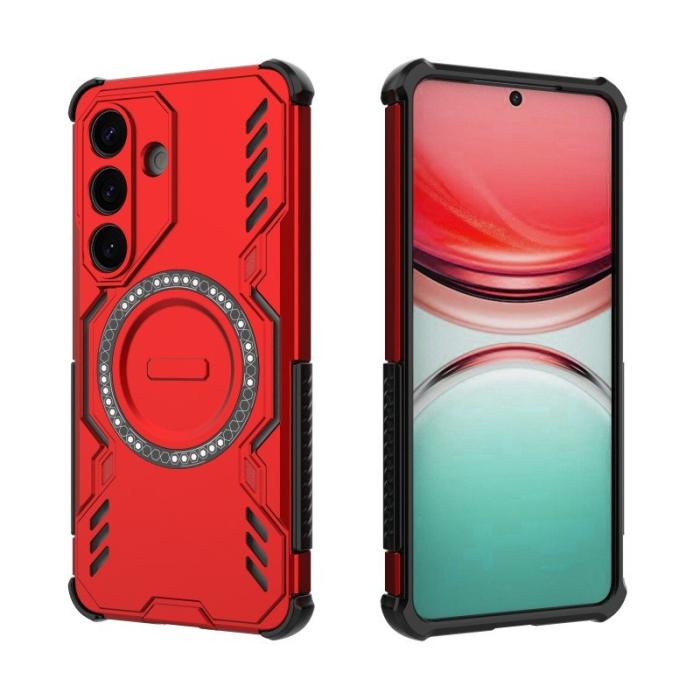 WANLONFENG - WANLONFENG Samsung Galaxy S26 Plus Mobilskal PC TPU DJ Series - Röd