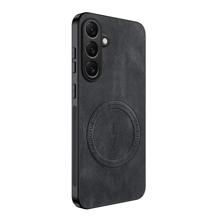 WANLONFENG - WANLONFENG Samsung Galaxy S26 Skal Nappa Textur PC TPU - Svart