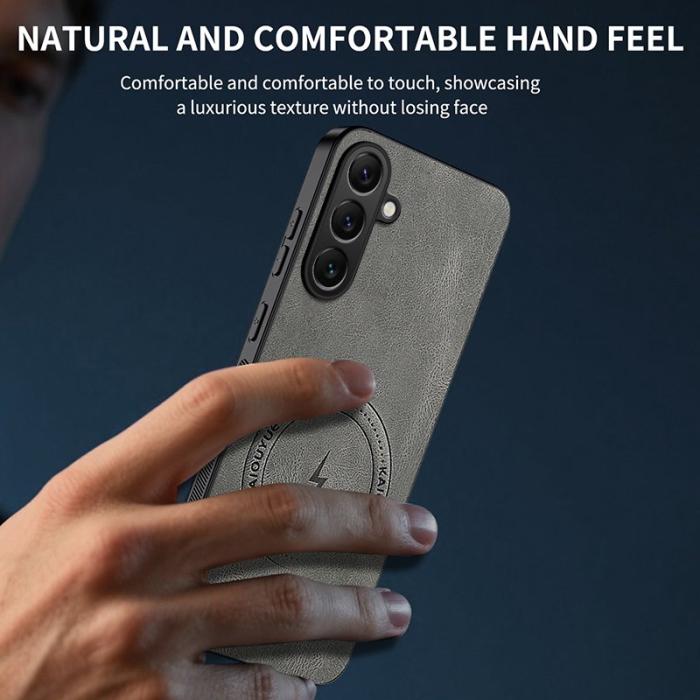 WANLONFENG - WANLONFENG Samsung Galaxy S26 Skal Nappa Textur PC TPU - Svart