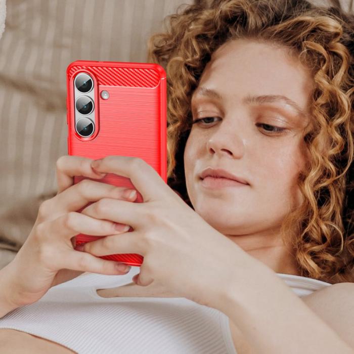 WANLONFENG - WANLONFENG Samsung Galaxy S26 Skal TPU LS Serie - Röd