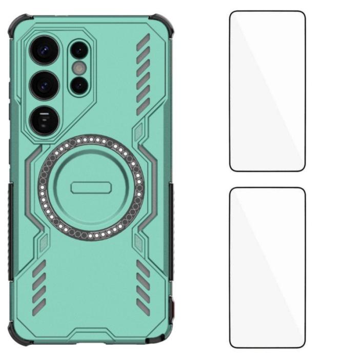 WANLONFENG - WANLONFENG Samsung Galaxy S26 Ultra Mobilskal PC TPU DJ Series - Grön