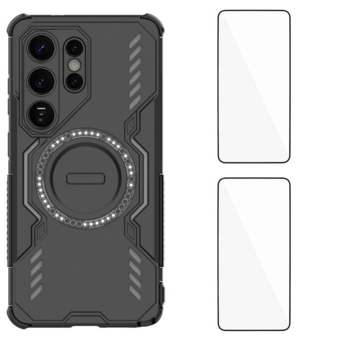 WANLONFENG - WANLONFENG Samsung Galaxy S26 Ultra Mobilskal PC TPU DJ Series - Svart