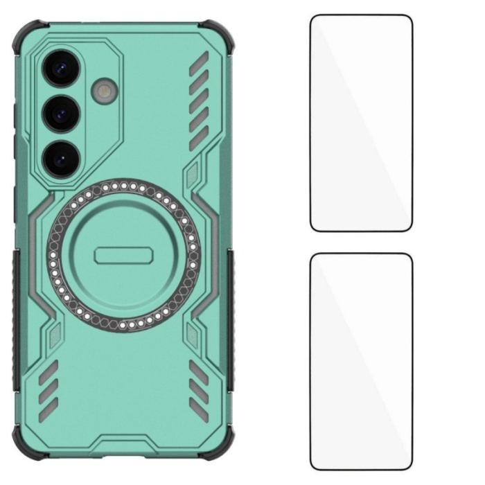 WANLONFENG - WANLONFENG Samsung Galaxy S26 Plus Mobilskal PC TPU DJ Serie - Grön