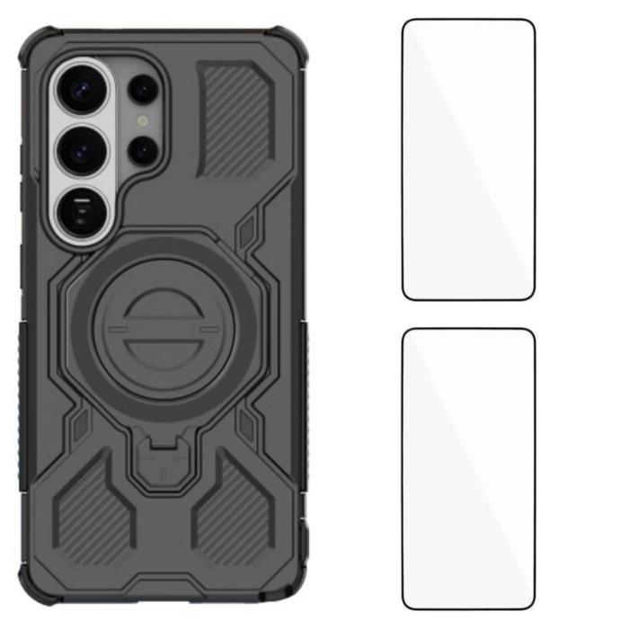 WANLONFENG - WANLONFENG Samsung Galaxy S26 Ultra Mobilskal PC TPU KJ Serie - Svart