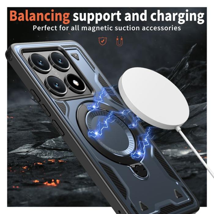 N/A - Xiaomi 14T Pro Skal Militärskydd Plast Kickstand - Blå