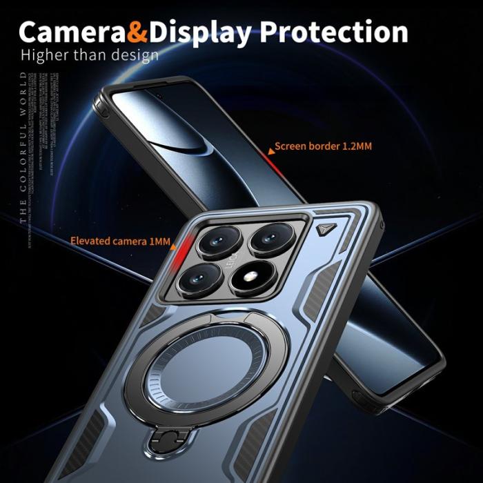 N/A - Xiaomi 14T Pro Skal Militärskydd Plast Kickstand - Blå
