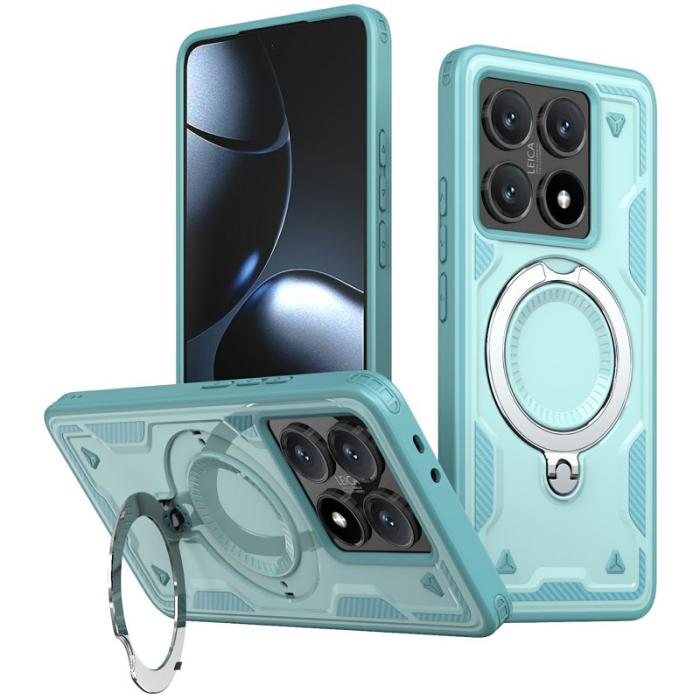 N/A - Xiaomi 14T Pro Skal Plast Militärt Skydd Med Ställ - Baby Blue