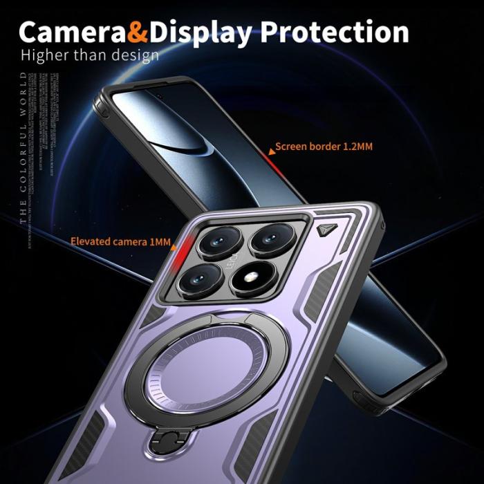 N/A - Xiaomi 14T Pro Skal Plast Militärt Skydd med Ställ - Lila