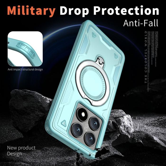 N/A - Xiaomi 14T Skal Militärskydd Plast Kickstand - Baby Blue