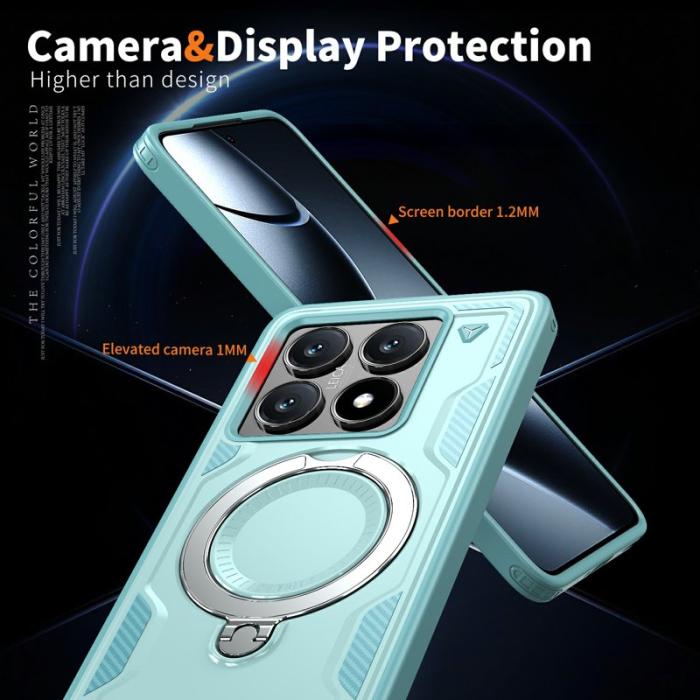 N/A - Xiaomi 14T Skal Militärskydd Plast Kickstand - Baby Blue