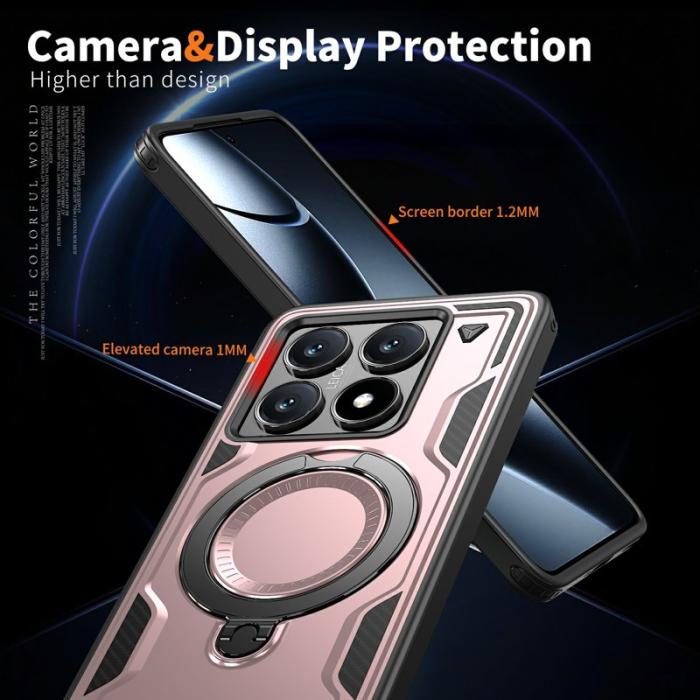 N/A - Xiaomi 14T Skal Militärskydd Plast Kickstand - Roséguld