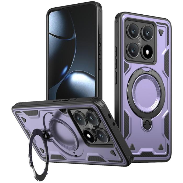 N/A - Xiaomi 14T Skal Militärt Skydd PC+TPU Med Ställ - Lila